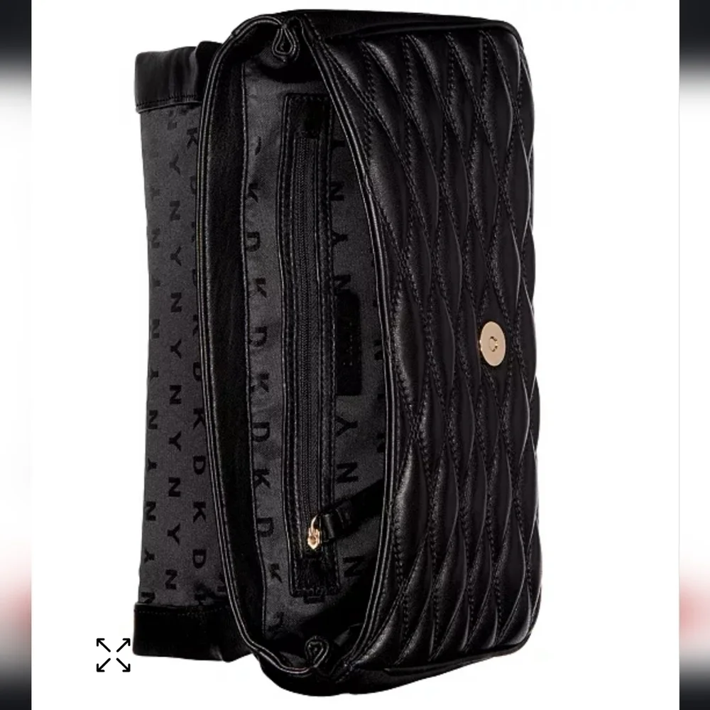 SOLD DKNY Black Diamond Quilted Lamb Leather Lara Top Handle Bag - Picture 7 of 7